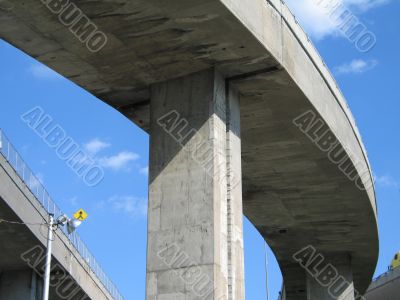 old concrete highway and blue sky