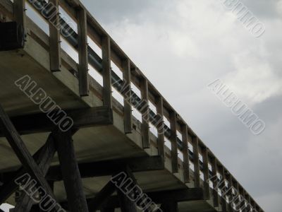 long, old wooden bridge