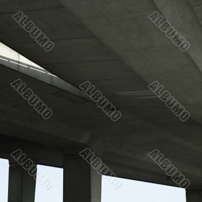 old concrete highway and blue sky
