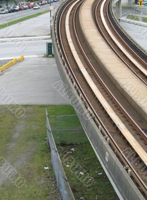 subway empty metal tracks