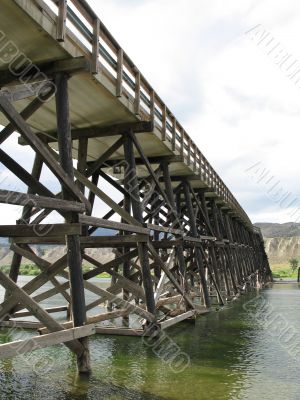 long, old wooden bridge