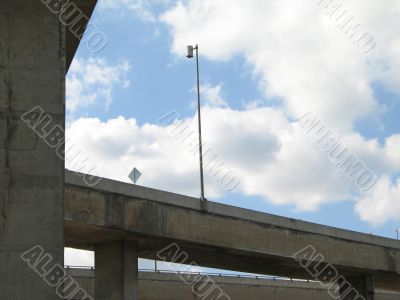 old concrete highway and blue sky