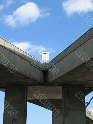 old concrete highway and blue sky