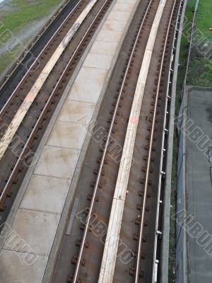 subway metal tracks