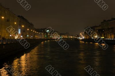Cold evening over the river Fontanka