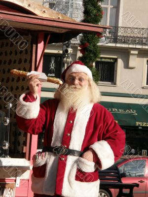 Santa with a sandwich