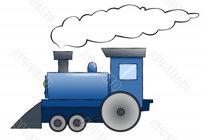 Blue Cartoon Train
