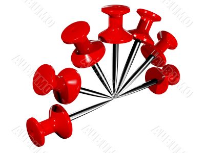 Colored plastic pushpins