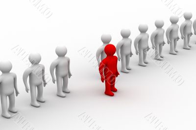 Conceptual image of teamwork. 3D image.