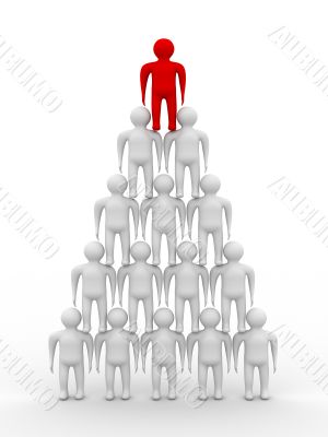 Conceptual image of teamwork. 3D image.