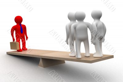 Conceptual image of teamwork. 3D image.