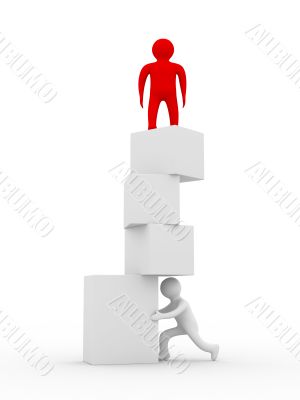 Unstable balance. Isolated 3D image on white background.
