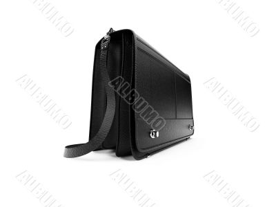 Black leather handbag