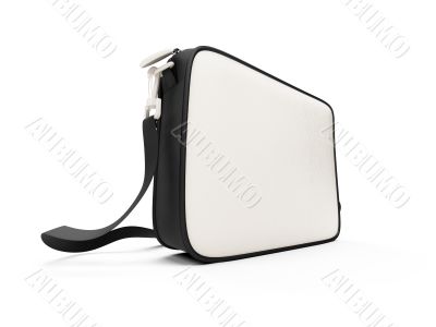 White leather handbag