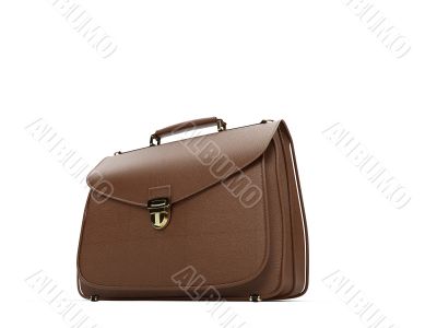 Brown leather handbag