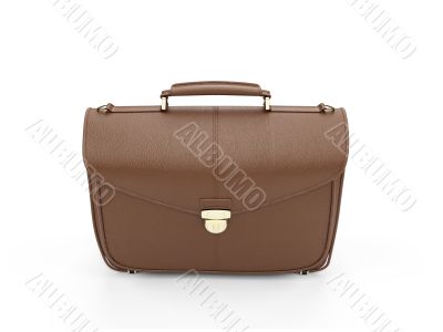 Brown leather handbag