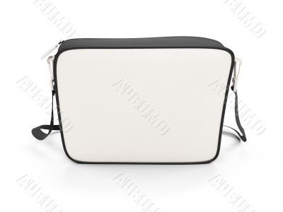 White leather handbag