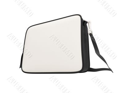 White leather handbag