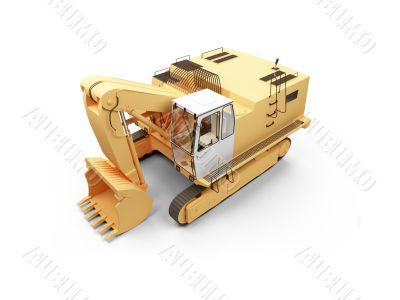 Steam shovel bulldozer