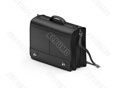 Black leather handbag