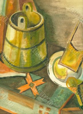 water-colour still life