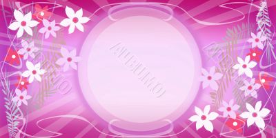 Pink frame with flowers