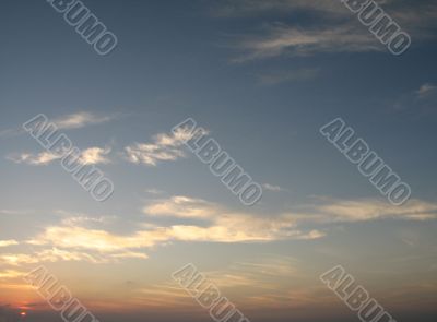 orange sunset over the ocean