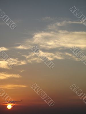 orange sunset over the ocean
