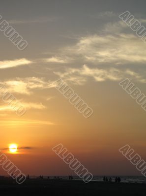 orange sunset over the ocean
