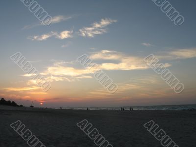 orange sunset over the ocean