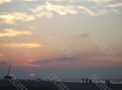 orange sunset over the ocean