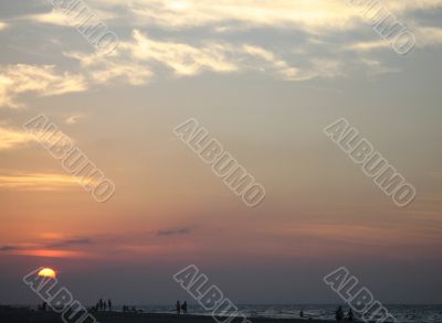 orange sunset over the ocean