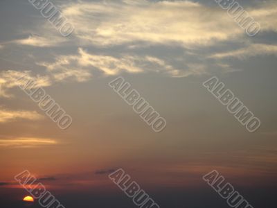 orange sunset over the beach