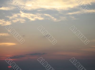orange sunset over the beach