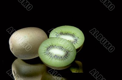 Kiwi on a black.