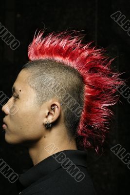 Asian mohawk man portrait