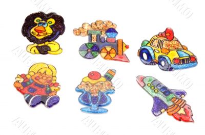 painting toys on white