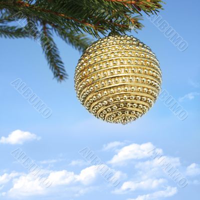 christmas bauble on beautiful background