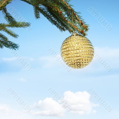 bauble haning on christmas tree