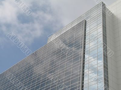 a glass modern building