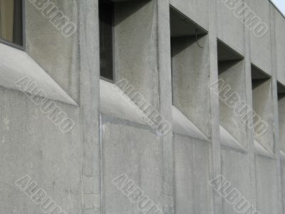 a gray modern building