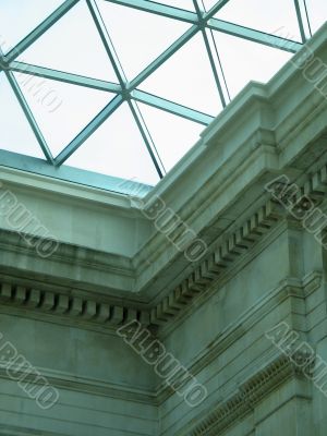modern roof over classic building