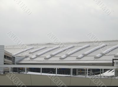 a gray modern building
