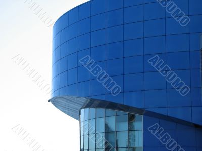 a blue modern building