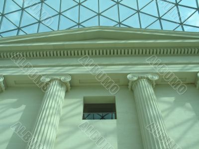 modern roof over classic building