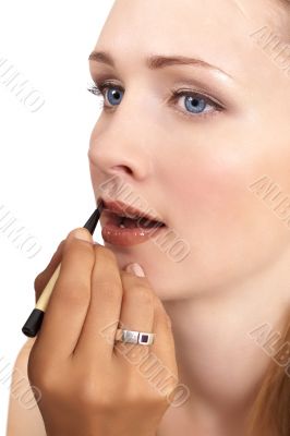 Portrait of beautiful blonde woman