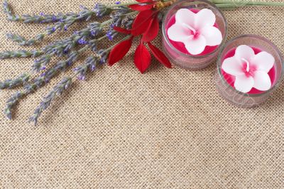 Beautiful flowers and candles