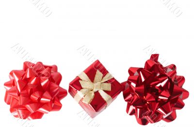 Red mini gift box with two bows