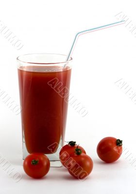 Tomato juice isolated on white background