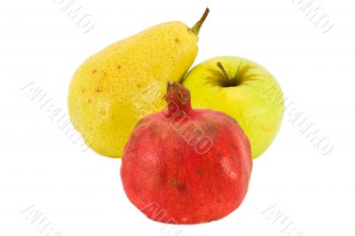 Fresh fruit isolated on white background